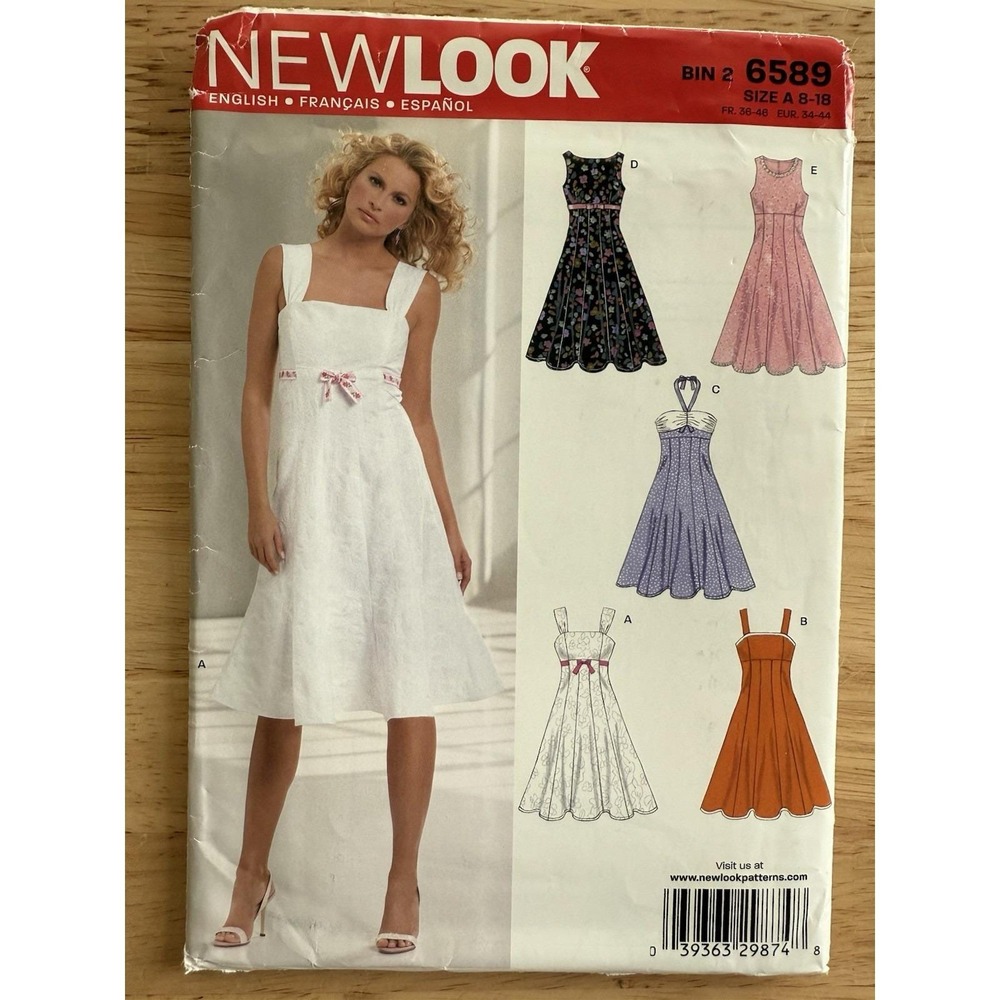 New Look Pattern 6589 Misses' Dress Size 8-18 Uncut FF‎